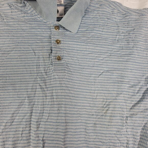 Lone Cypress Pebble Beach Mens Large Blue Polo Shirt Houndstooth Short Sleeve - Picture 3 of 9